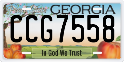 GA license plate CCG7558