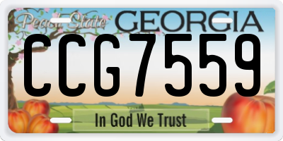 GA license plate CCG7559