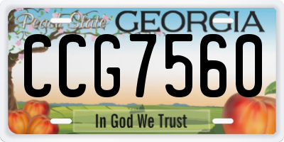GA license plate CCG7560