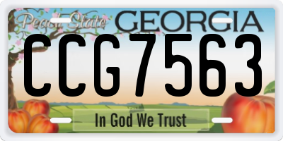 GA license plate CCG7563