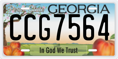 GA license plate CCG7564