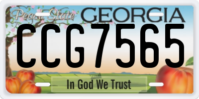 GA license plate CCG7565