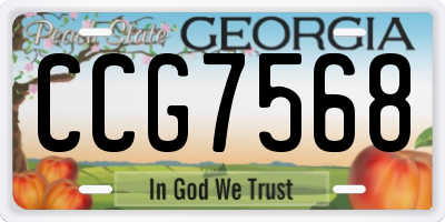 GA license plate CCG7568