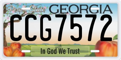GA license plate CCG7572