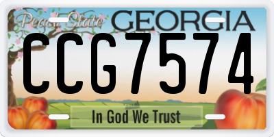 GA license plate CCG7574