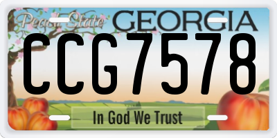 GA license plate CCG7578