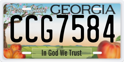 GA license plate CCG7584
