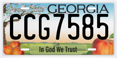 GA license plate CCG7585