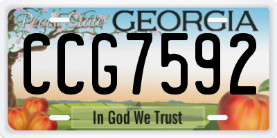 GA license plate CCG7592
