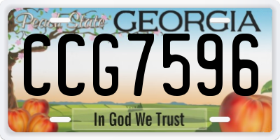 GA license plate CCG7596