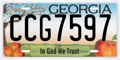 GA license plate CCG7597
