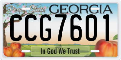 GA license plate CCG7601