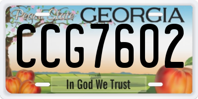 GA license plate CCG7602