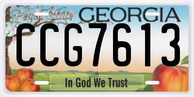 GA license plate CCG7613