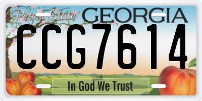 GA license plate CCG7614