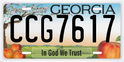 GA license plate CCG7617