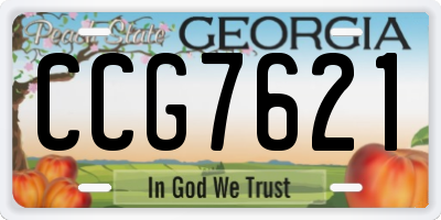 GA license plate CCG7621