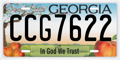 GA license plate CCG7622