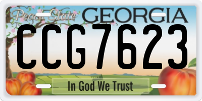 GA license plate CCG7623