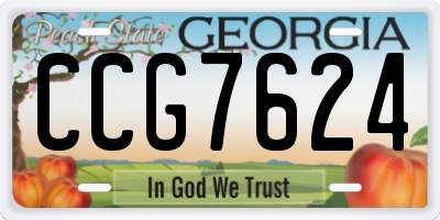 GA license plate CCG7624