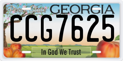 GA license plate CCG7625