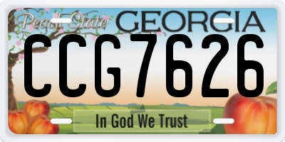 GA license plate CCG7626