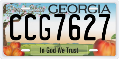 GA license plate CCG7627