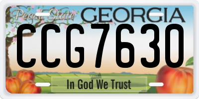 GA license plate CCG7630