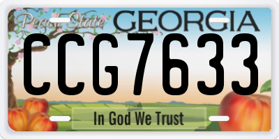 GA license plate CCG7633