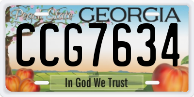 GA license plate CCG7634