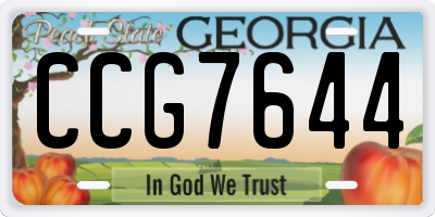 GA license plate CCG7644