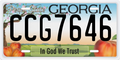 GA license plate CCG7646