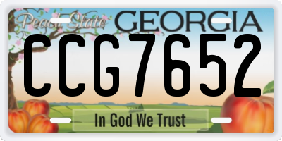 GA license plate CCG7652