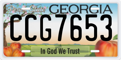 GA license plate CCG7653
