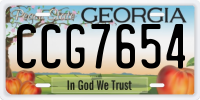 GA license plate CCG7654