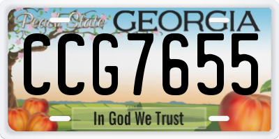 GA license plate CCG7655