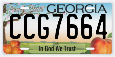 GA license plate CCG7664