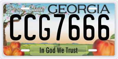 GA license plate CCG7666