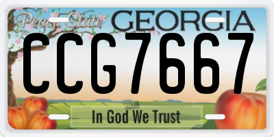 GA license plate CCG7667