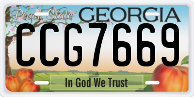 GA license plate CCG7669