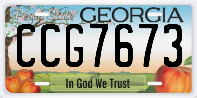 GA license plate CCG7673