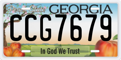 GA license plate CCG7679