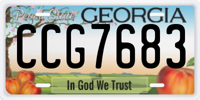 GA license plate CCG7683