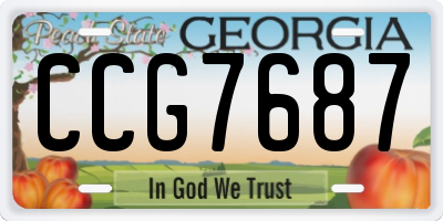 GA license plate CCG7687