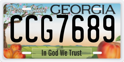 GA license plate CCG7689