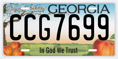 GA license plate CCG7699