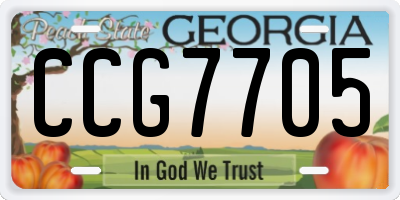 GA license plate CCG7705