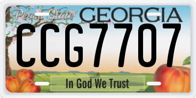 GA license plate CCG7707