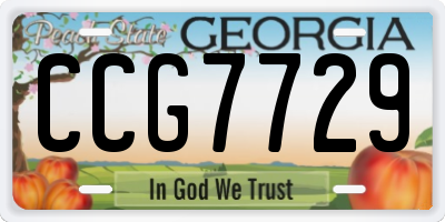 GA license plate CCG7729