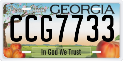 GA license plate CCG7733